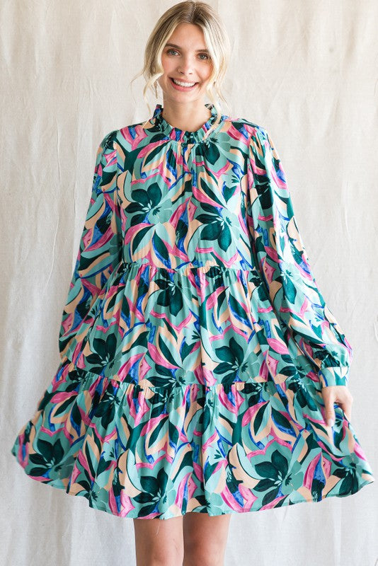 Printed Tiered Layered Dress