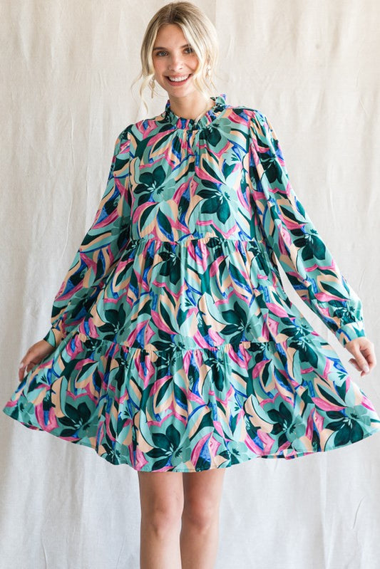 Printed Tiered Layered Dress