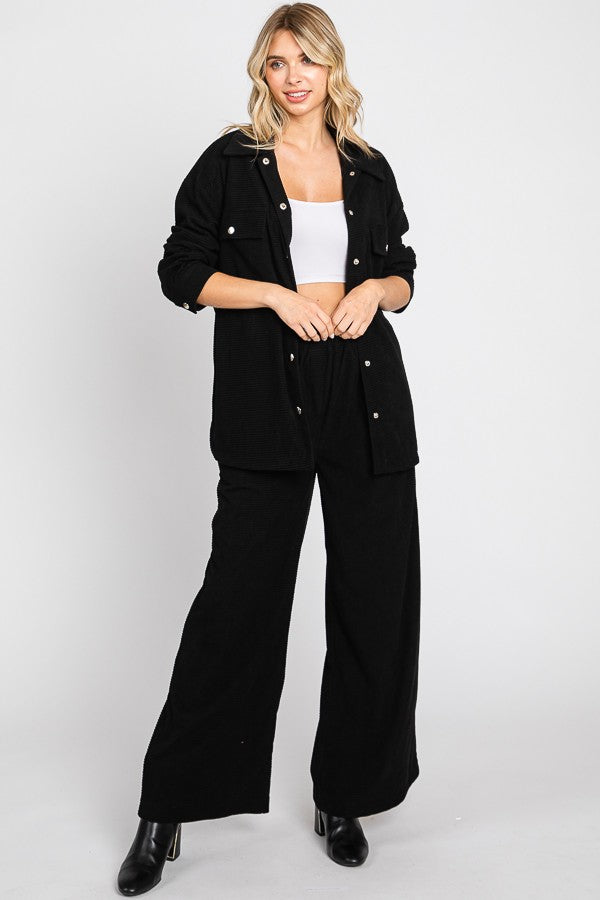 Elastic Waist Wide Leg Pants