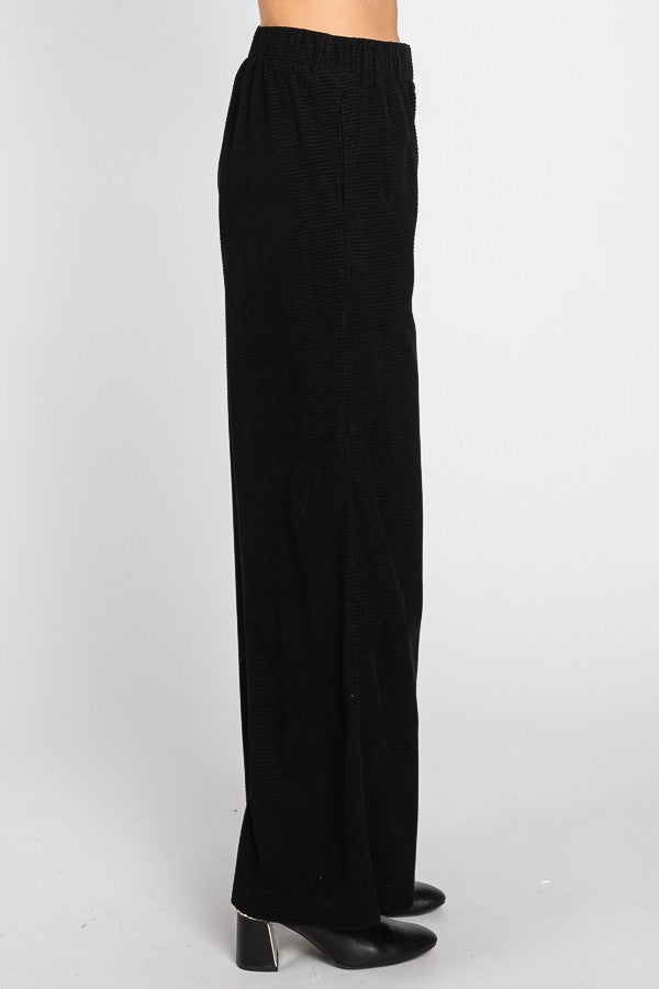 Elastic Waist Wide Leg Pants