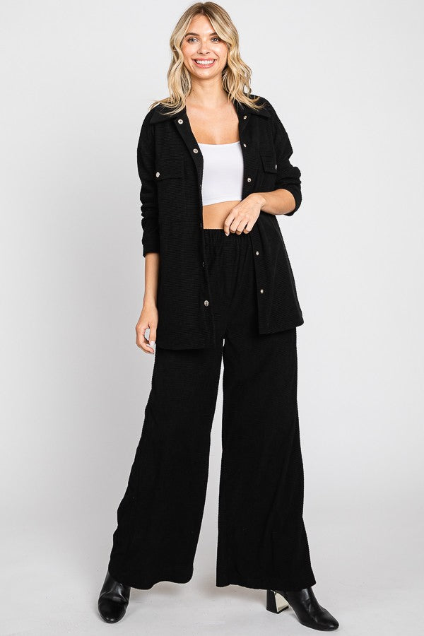 Elastic Waist Wide Leg Pants