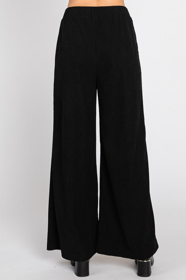 Elastic Waist Wide Leg Pants