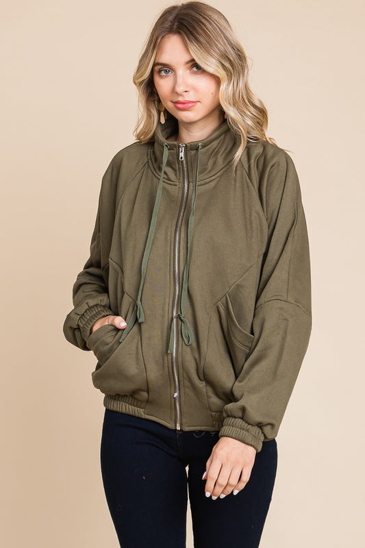 Oversized Zip Up Sweatshirt Jacket