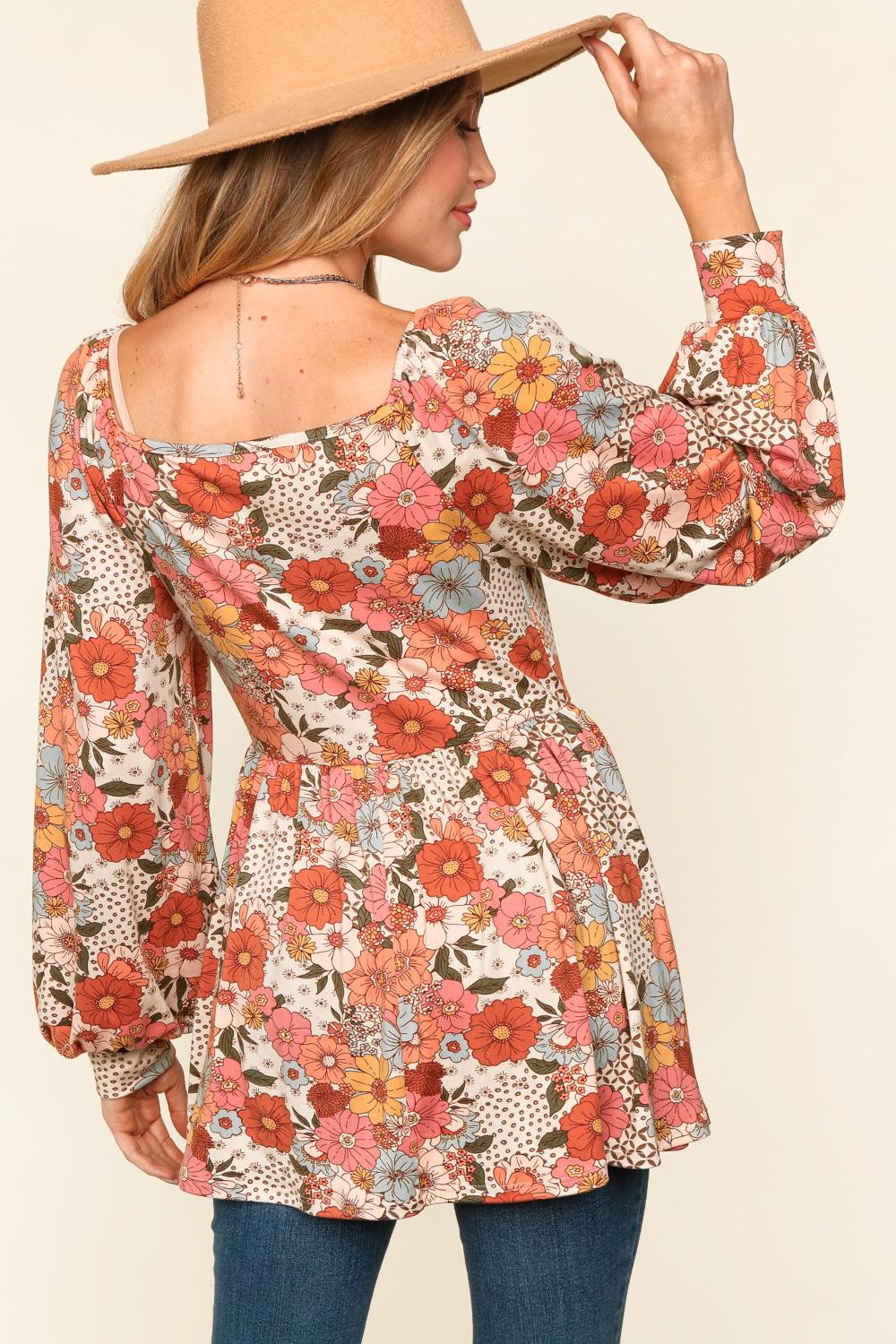 Fall For Florals Babydoll Top