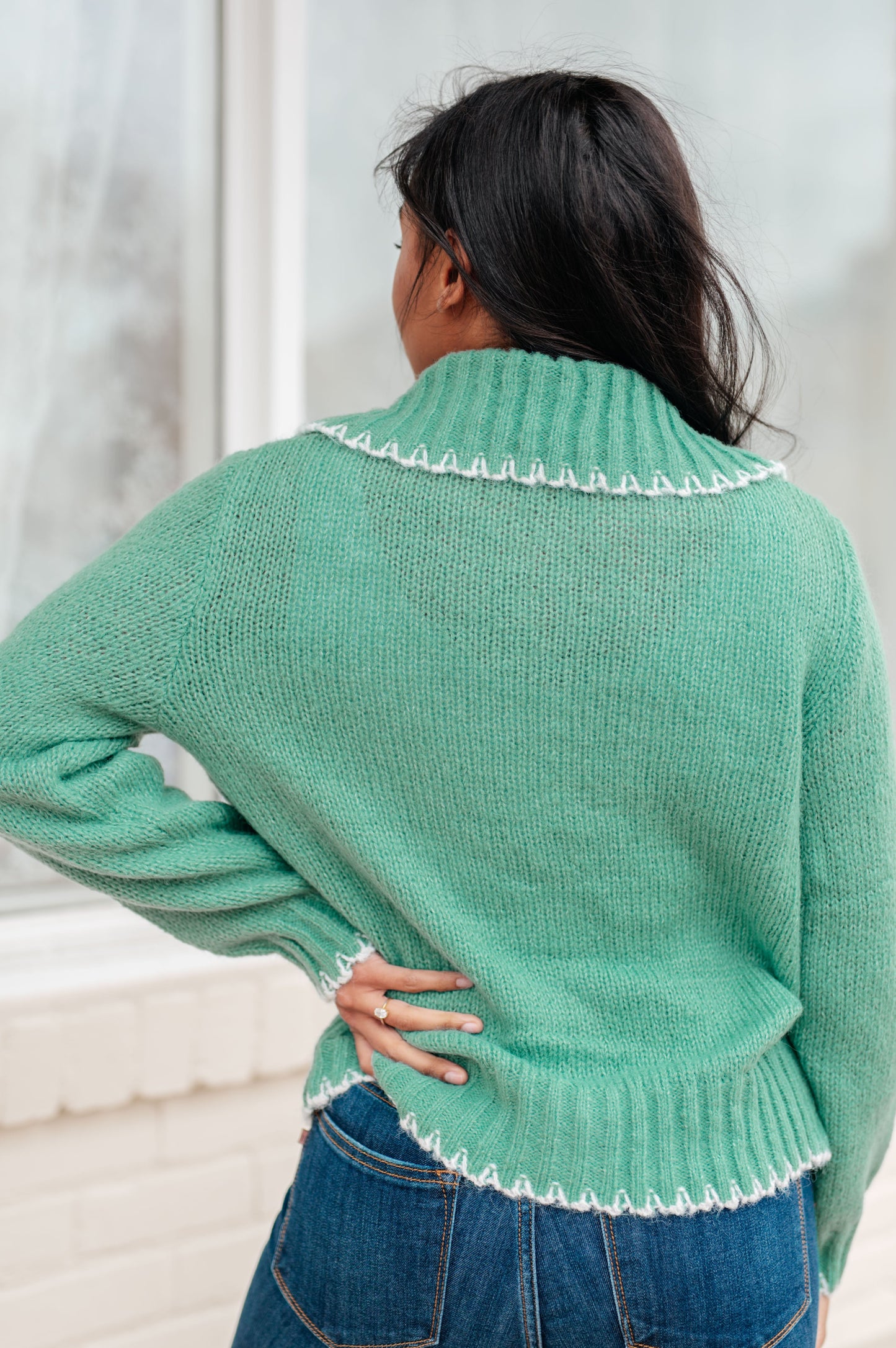 Solid Sailor Neckline Cardigan with Buttons