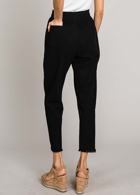 Fray Hem Detailed Cropped Pants