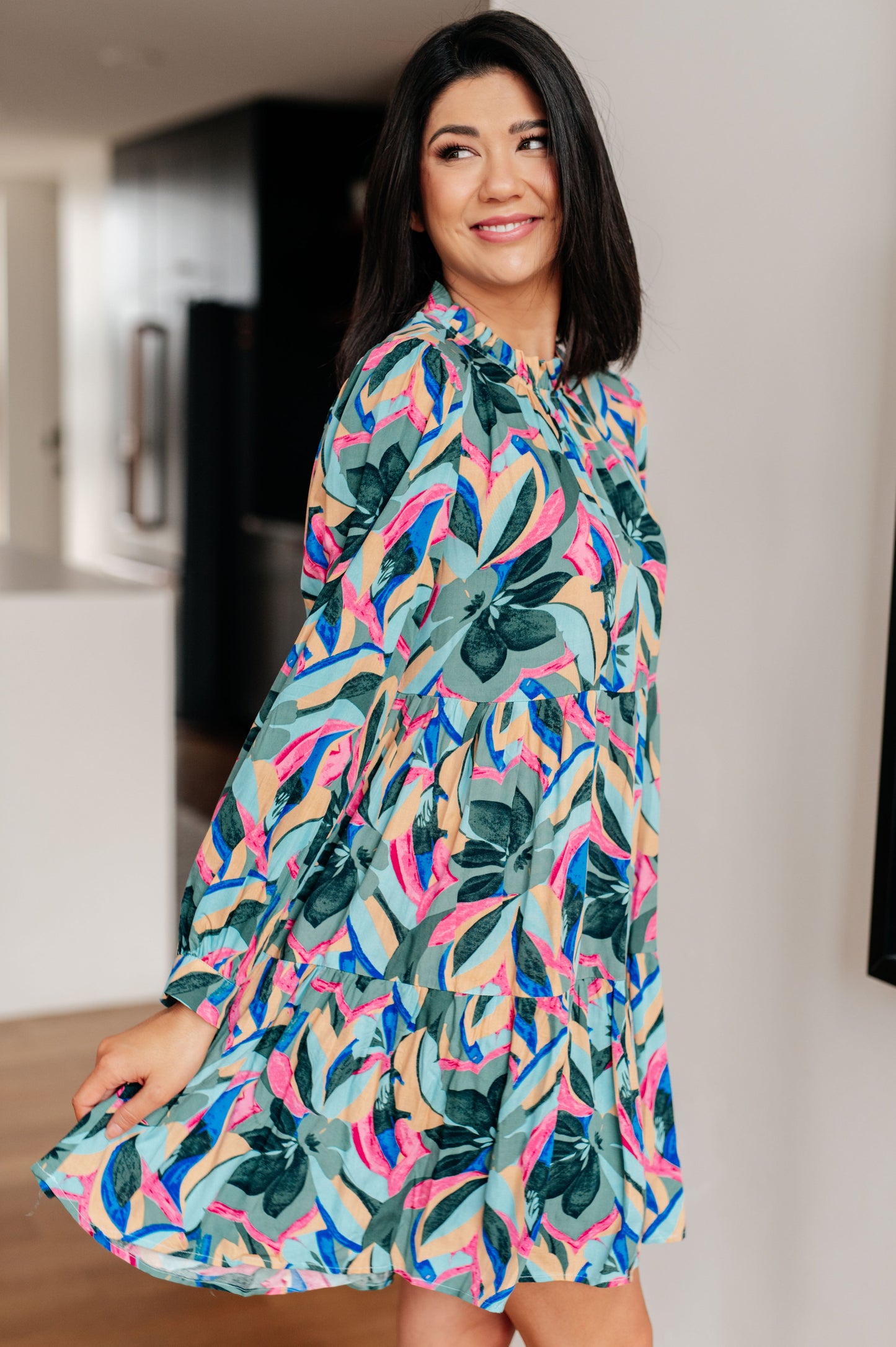 Printed Tiered Layered Dress