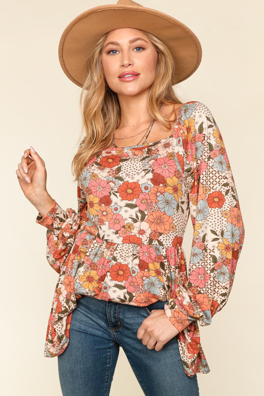 Fall For Florals Babydoll Top